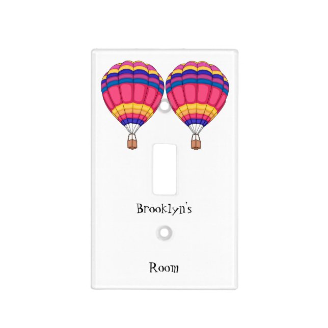 Hot air balloon cartoon illustration light switch cover (Front)