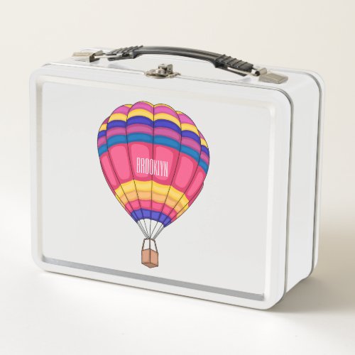 Hot air balloon cartoon illustration metal lunch box