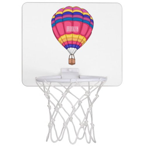 Hot air balloon cartoon illustration  mini basketball hoop