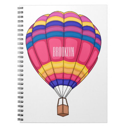 Hot air balloon cartoon illustration  notebook