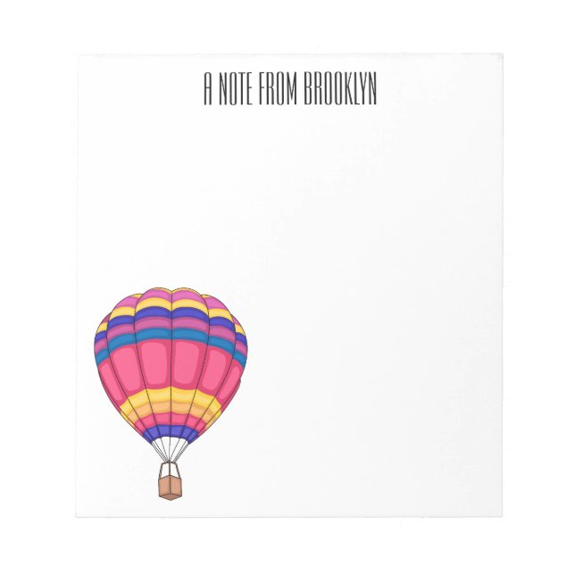 Hot air balloon cartoon illustration notepad (Front)