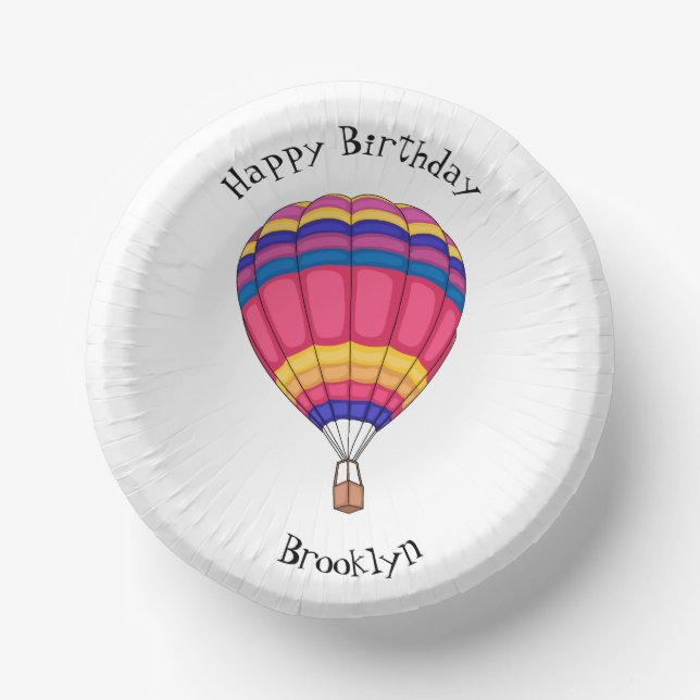 Hot air balloon cartoon illustration paper bowls (Front)