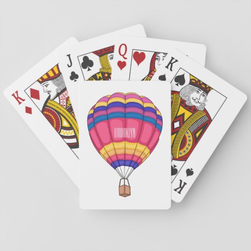 Hot air balloon cartoon illustration poker cards
