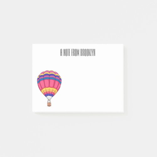 Hot air balloon cartoon illustration post_it notes