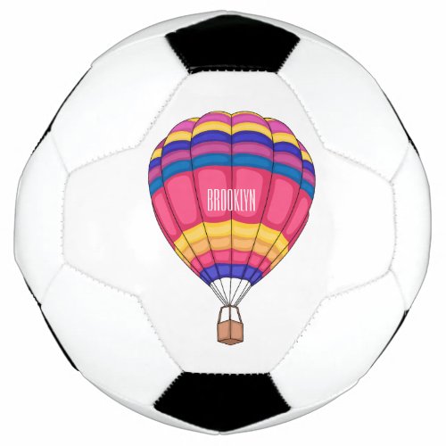 Hot air balloon cartoon illustration  soccer ball