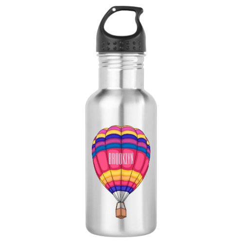 Hot air balloon cartoon illustration stainless steel water bottle