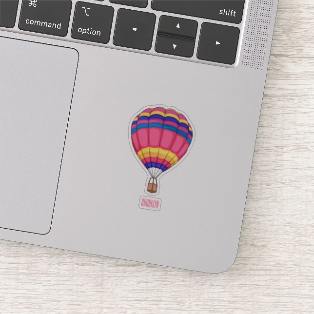 Hot air balloon cartoon illustration  sticker (Detail)