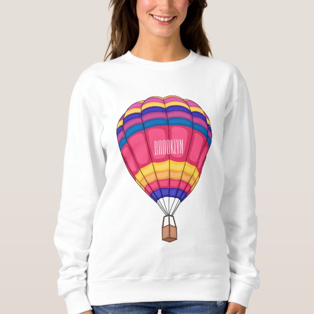 Hot air balloon cartoon illustration sweatshirt (Front)