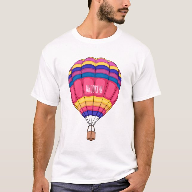 Hot air balloon cartoon illustration T-Shirt (Front)
