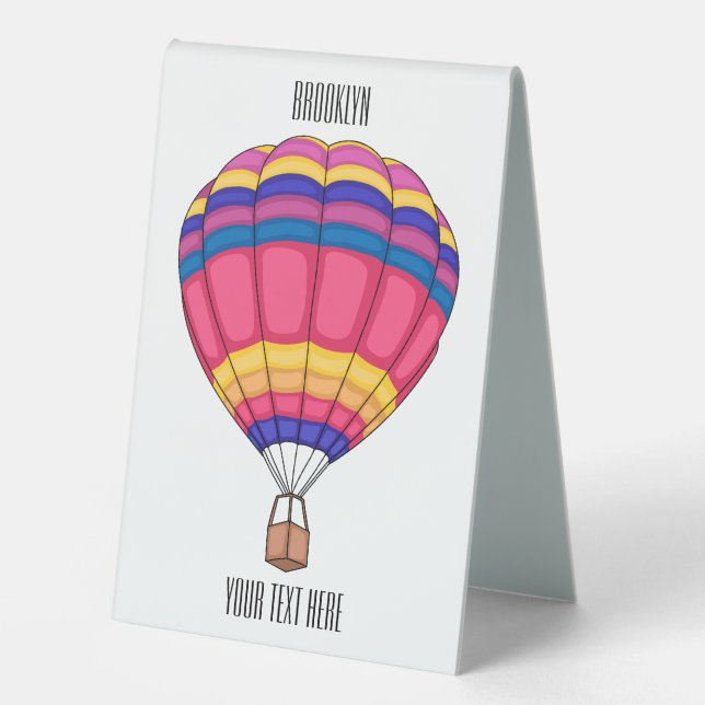 Hot air balloon cartoon illustration  table tent (Front)