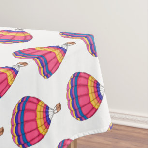 Hot air balloon cartoon illustration tablecloth