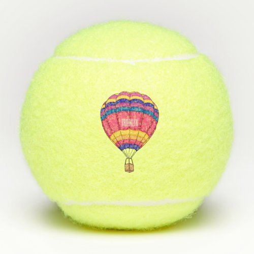 Hot air balloon cartoon illustration tennis balls
