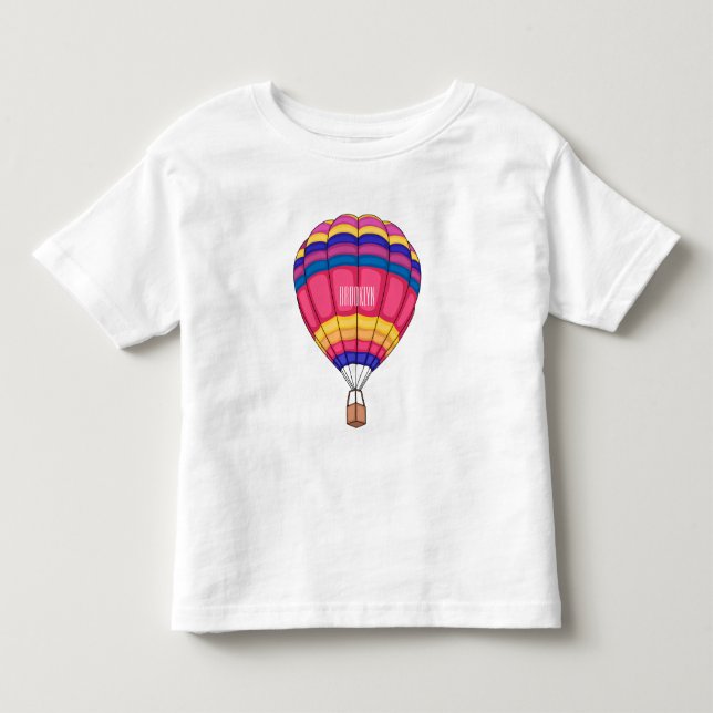 Hot air balloon cartoon illustration toddler t-shirt (Front)
