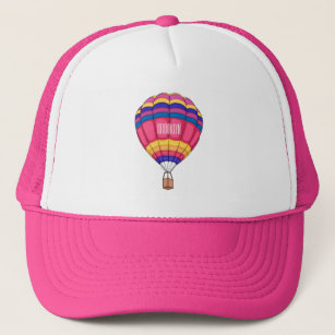 Hot air balloon cartoon illustration trucker hat