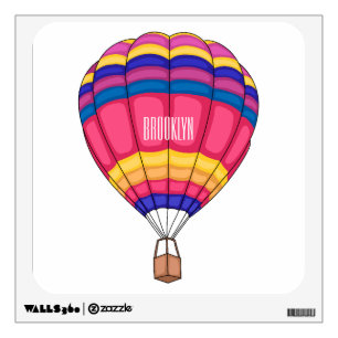 Hot air balloon cartoon illustration wall decal