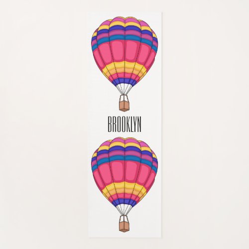 Hot air balloon cartoon illustration yoga mat