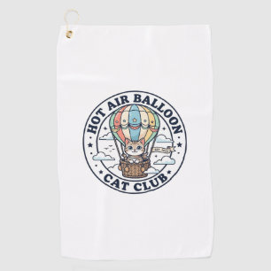 Hot Air Balloon Cat Cute Cat T-Shirt Design - Hot Golf Towel