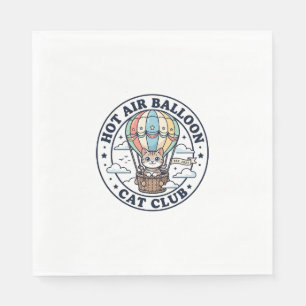 Hot Air Balloon Cat Cute Cat T-Shirt Design - Hot Napkins