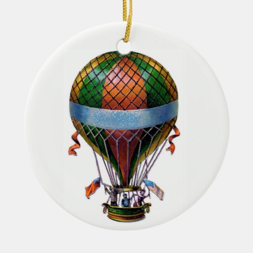 Hot Air Balloon Ceramic Ornament