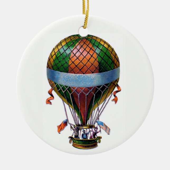 Hot Air Balloon Ceramic Ornament (Front)