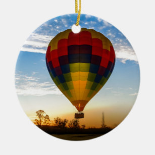 Hot Air Balloon Ceramic Ornament