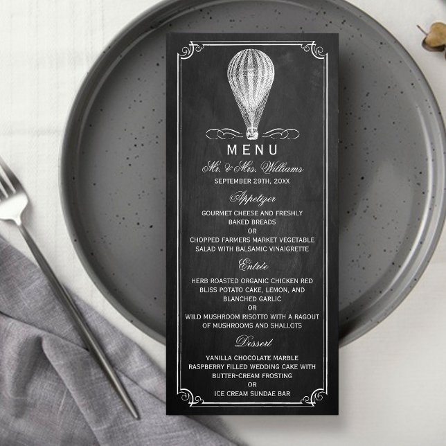 Hot Air Balloon Chalkboard Wedding Menu (Creator Uploaded)