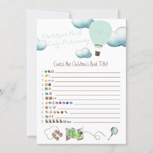 Hot Air Balloon Children's Book Emoji Baby Shower Invitation
