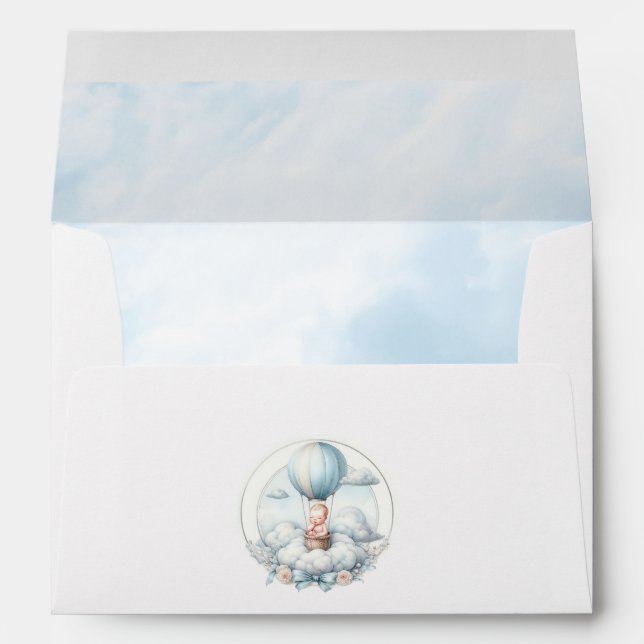 Hot Air Balloon Cloud 9 Baby Shower Envelope (Back (Bottom))