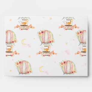 Hot Air Balloon Cute Animals Baby Shower Birthday Envelope