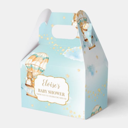 Hot Air Balloon Cute Animals Baby Shower Boy