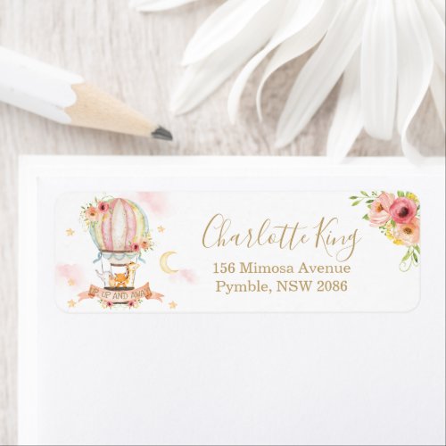 Hot Air Balloon Cute Animals Return Address Label