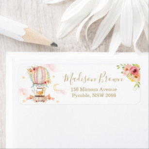 Hot Air Balloon Return Address Labels | Zazzle