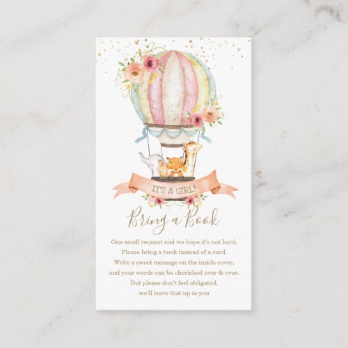 Hot Air Balloon Cute Baby Animals Bring a Book Enclosure Card