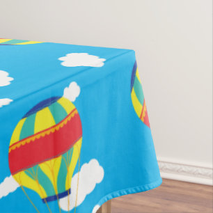 Hot Air Balloon Cute Colorful 1st Birthday Party Tablecloth