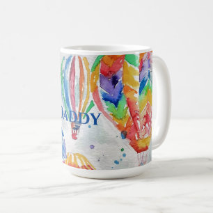 Hot Air Balloon Daddy colorful Watercolor Mug