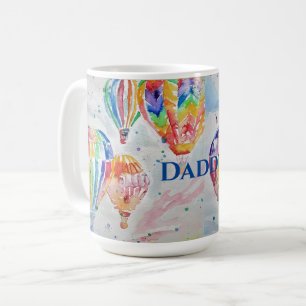 Hot Air Balloon Daddy colorful Watercolor Mug
