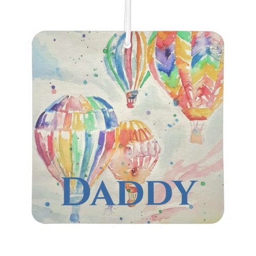 Hot Air Balloon Daddy colorful Watercolor Mug Air Freshener