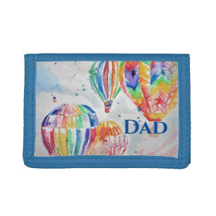 Hot Air Balloon Daddy colorful Watercolor Mug Tri-fold Wallet
