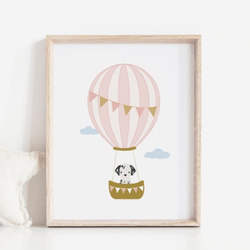 Hot Air Balloon Dalmatian Nursery  Kids Poster