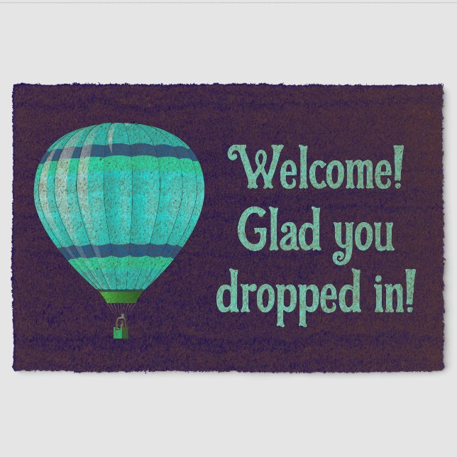 Hot Air Balloon Design Coir DoorMat Fiber Doormat (Front)