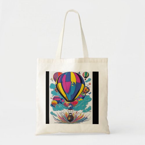 Hot Air Balloon Design Tote Bag