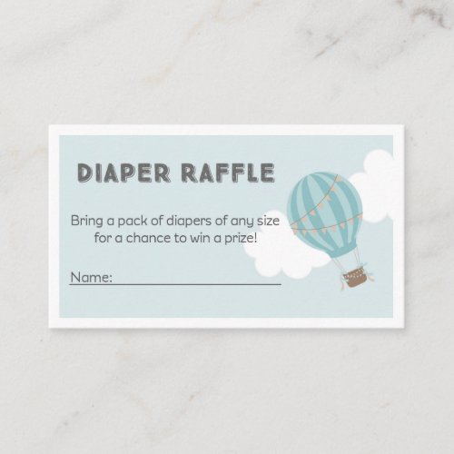 Hot Air Balloon Diaper Raffle Tickets Enclosure Card