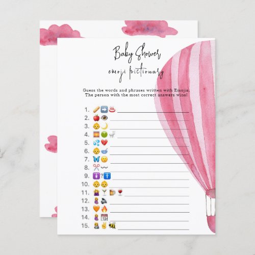 Hot air balloon _ Emoji picture game baby shower