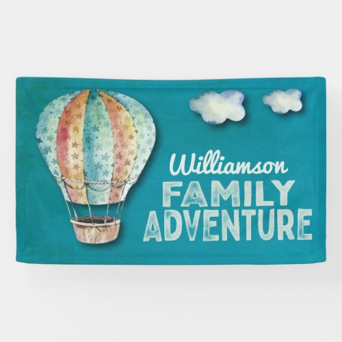 Hot Air Balloon Family Adventure Reunion Banner