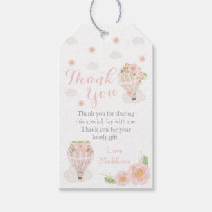 Hot Air Balloon Favor Tags Girl Pink