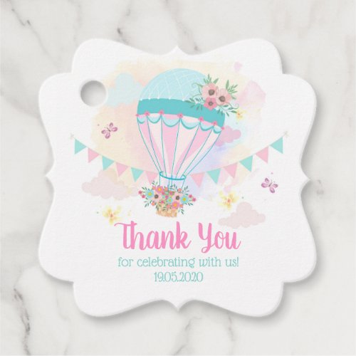 Hot Air Balloon Favor Tags  Thank You Tags