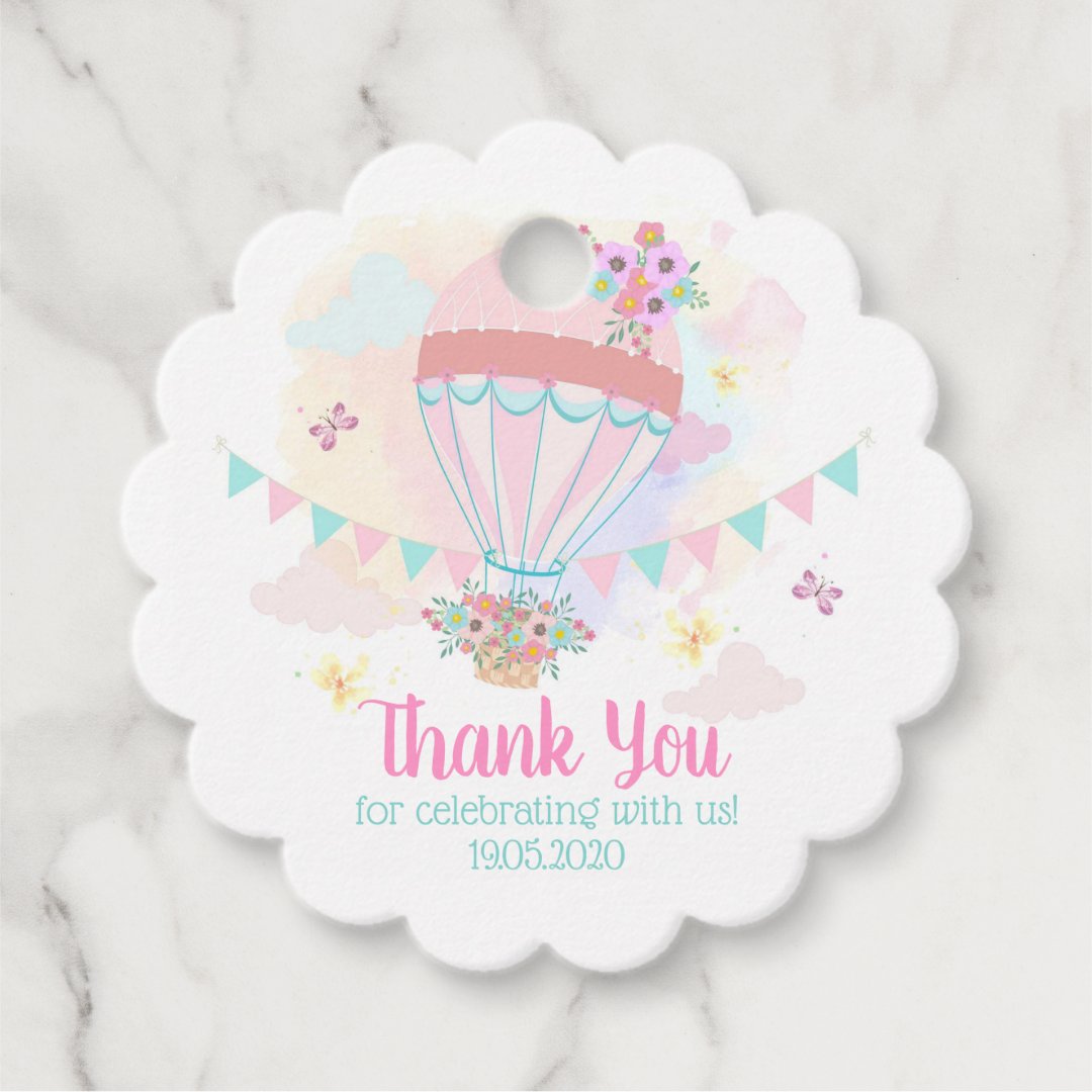 Hot Air Balloon Favor Tags / Thank You Tags | Zazzle