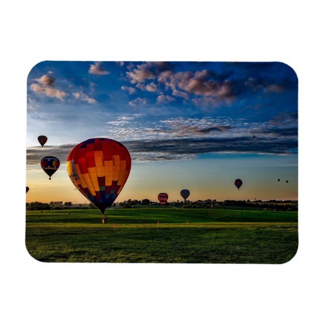 Hot Air Balloon Festival in a Beautiful Cloudy Sky Magnet (Horizontal)