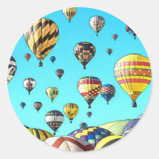 Hot Air Balloon Fiesta Digital Art Design Classic Round Sticker