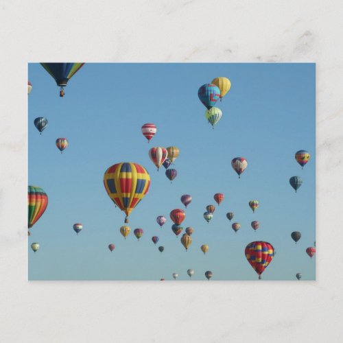 Hot Air Balloon Filled Sky Postcard